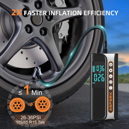 Electric Tire Inflator, Portable 160PSI Car Air Compressor with Pressure Detection,Emergency LED Light,Digital Tire Pump-Automatic Shutoff