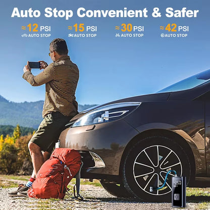 Portable Air Compressor: High-Precision Tire Inflator for Cars, Motorcycles, Bicycles, and Sports Balls