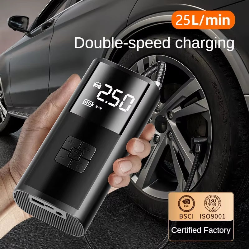 Portable Air Compressor: High-Precision Tire Inflator for Cars, Motorcycles, Bicycles, and Sports Balls