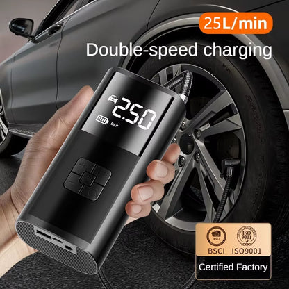 Portable Air Compressor: High-Precision Tire Inflator for Cars, Motorcycles, Bicycles, and Sports Balls