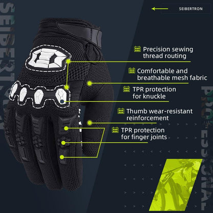 Unisex BMX MX ATV MTB Racing Mountain Bike Bicycle Cycling Off-Road/Dirt Bike Gloves Road Racing Motorcycle Motocross Sports Gloves Touch Recognition Full Finger Glove