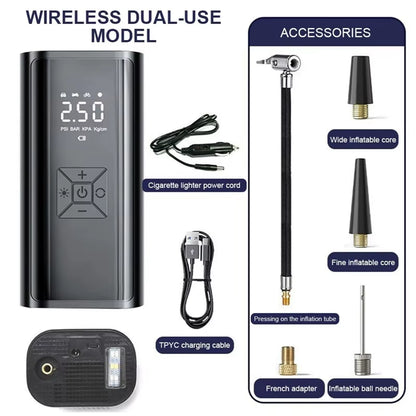 Portable Air Compressor: High-Precision Tire Inflator for Cars, Motorcycles, Bicycles, and Sports Balls